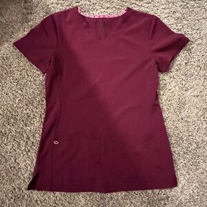 HeartSoul Women’s Scrub Top, Wine, Small